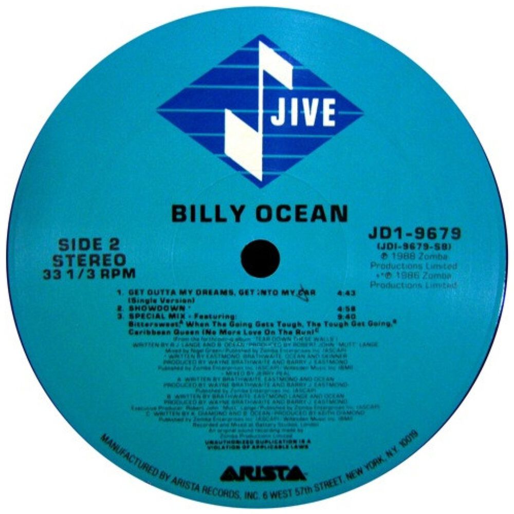 Billy Ocean - Get Outta My Dreams, Get Into My Car | 12" Maxi Single Vinilo Usado image number 6.0
