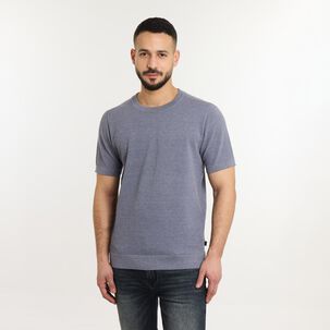 Polera Lisa Regular Manga Corta Cuello Redondo Hombre Az Black