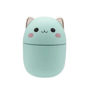 Humidificador Dise&ntilde;o De Gato Color Verde Luz Led Hogar