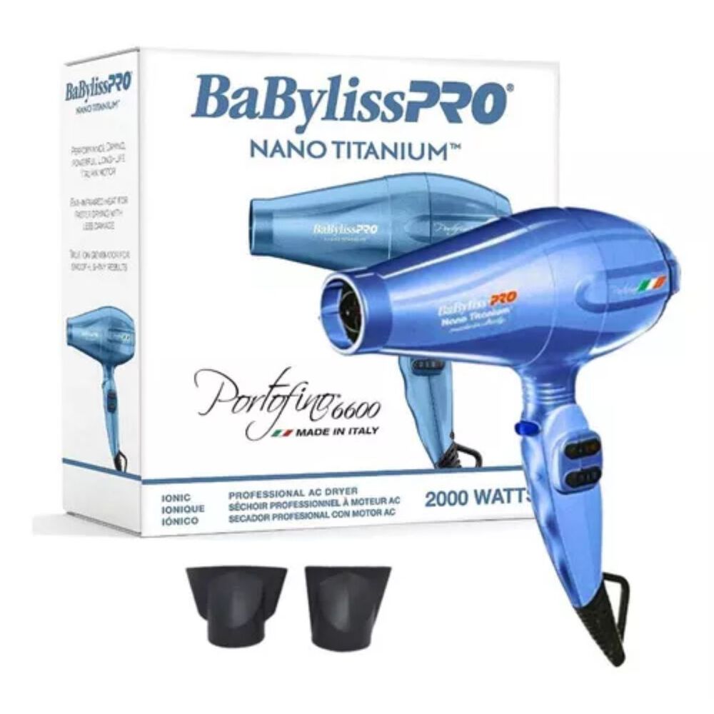 Secador De Pelo Nano Titanium Portofino 6600 Azul Babylisspro image number 0.0
