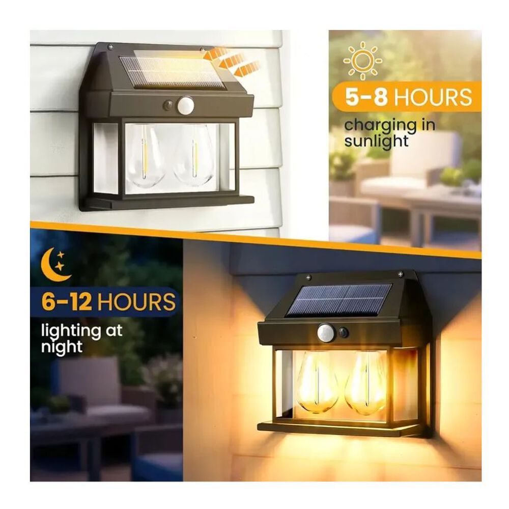 L&aacute;mpara Solar Led De 2 Focos Con Sensor image number 2.0