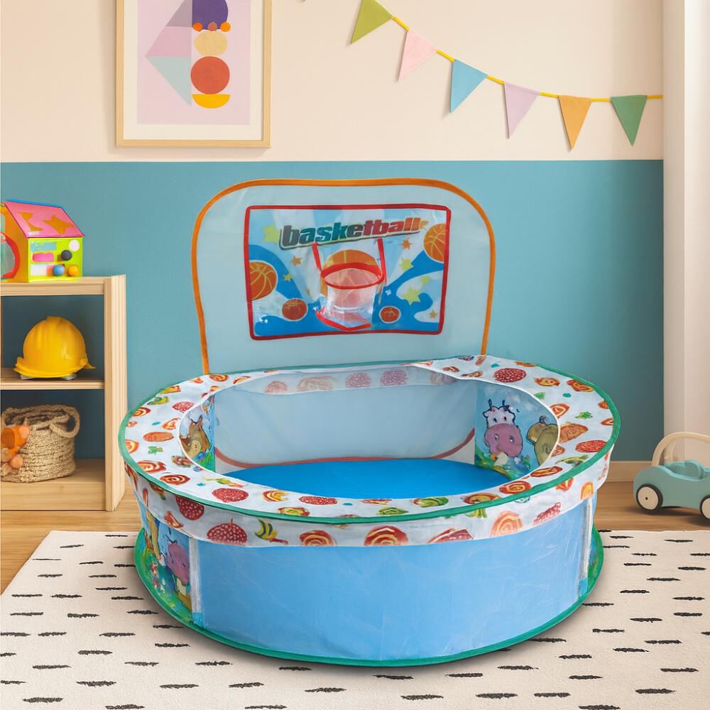 Piscina De Juegos Infantil Plegable Con Canasta Basketball image number 7.0