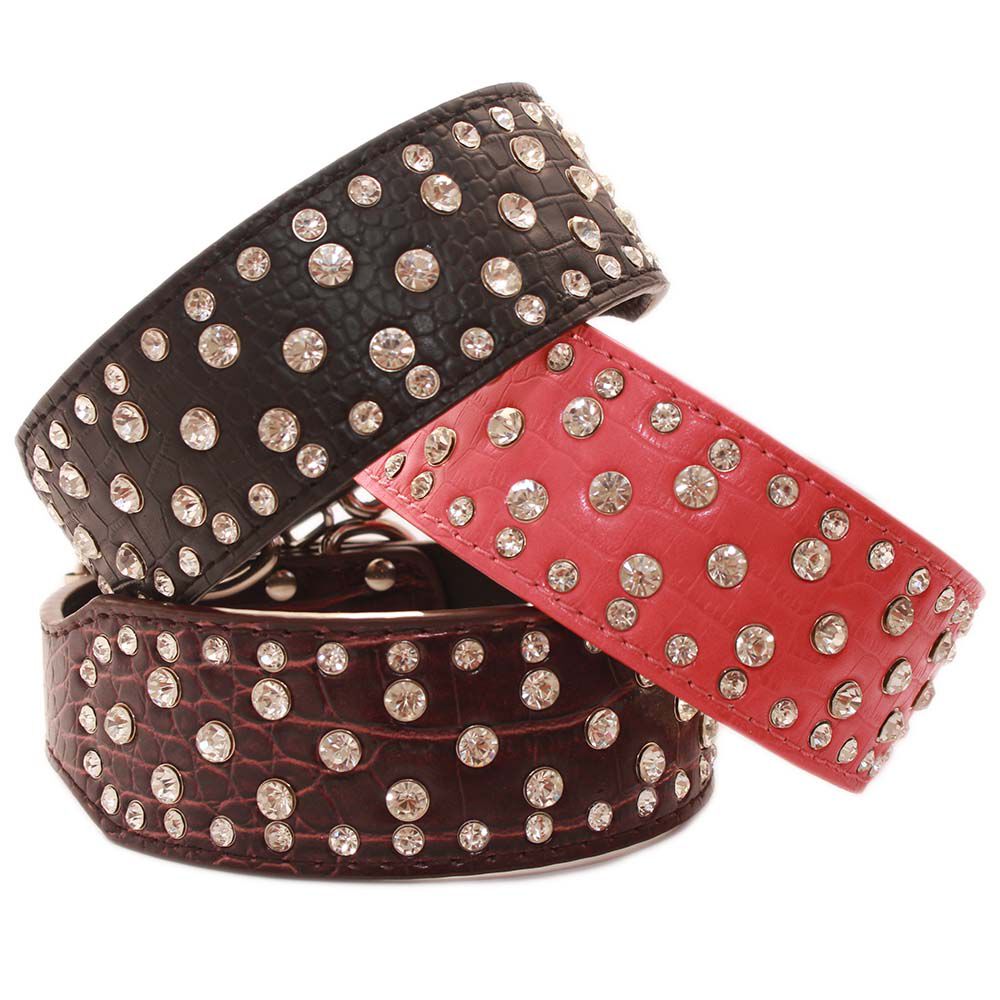 Collar Perro Con Diamantes Eco Cuero 2xl Caf&eacute; Mascan image number 2.0
