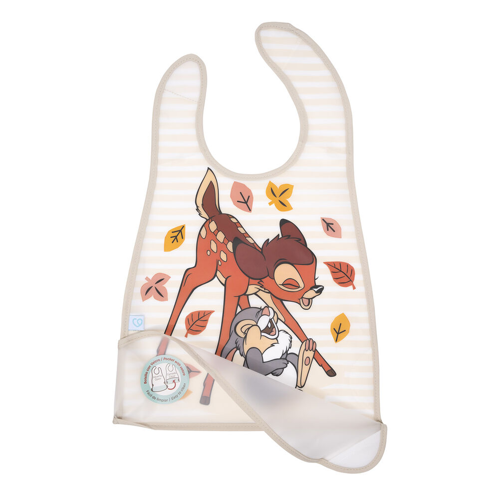 Babero De Alimentacion Beige Bambi Unisex Con Lineas image number 1.0