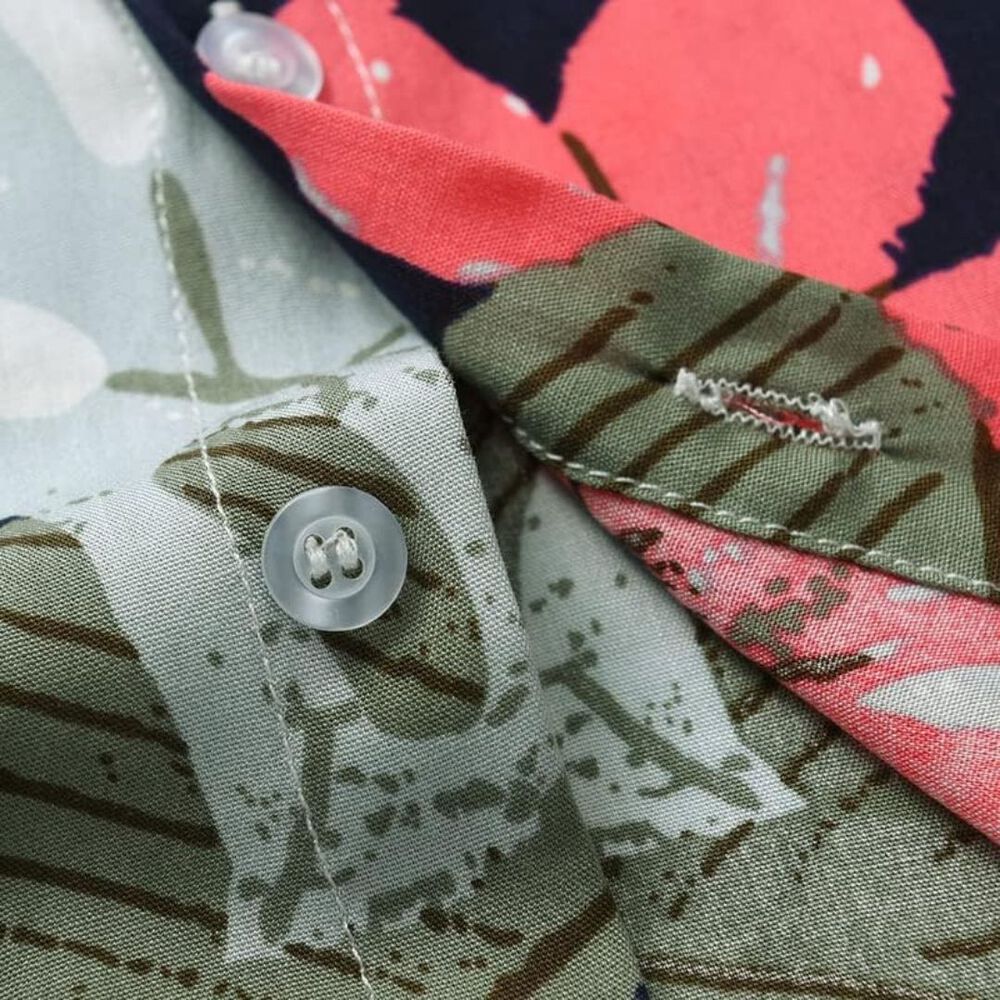 Conjunto De Vestir Hawaiano Manga Corta Ni&ntilde;o 1 A 5 A&ntilde;os Verde Floral Hawaiano image number 4.0