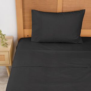 Sabana 144 Hilos Lisas 2 Plazas Negro