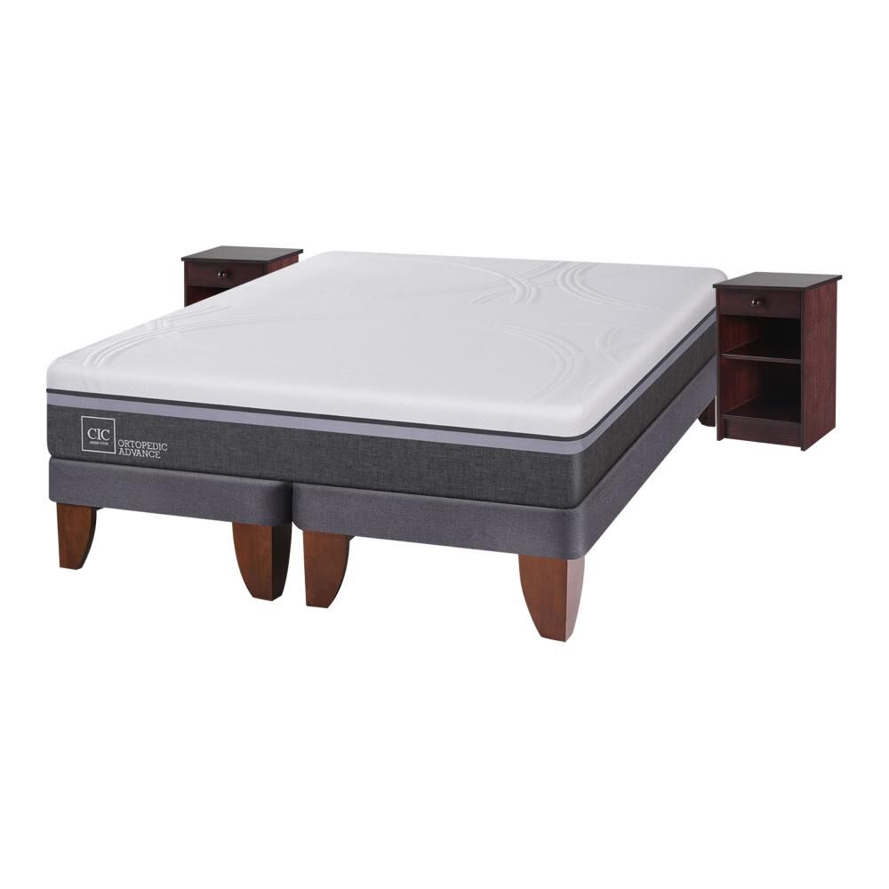 Cama Europea Cic Ortopedic / 2 Plazas / Base Dividida + Velador image number 1.0
