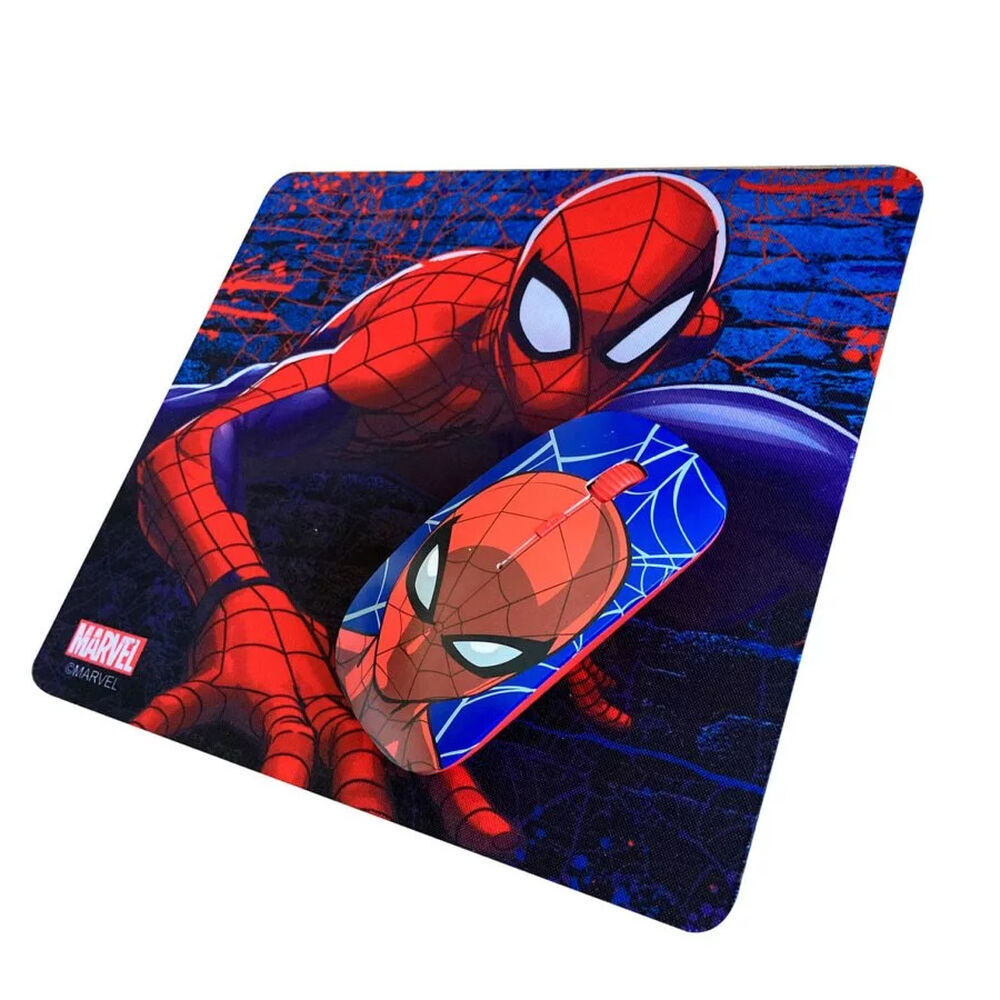 Kit Mouse Óptico Inalámbrico + Mousepad Marvel Spiderman image number 0.0