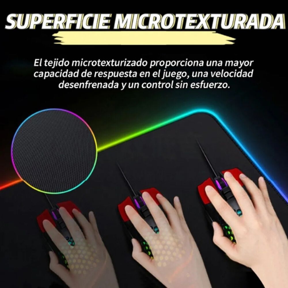 Alfombrilla Mousepad 30x80 Con Luz Led Rgb Antideslizante image number 3.0
