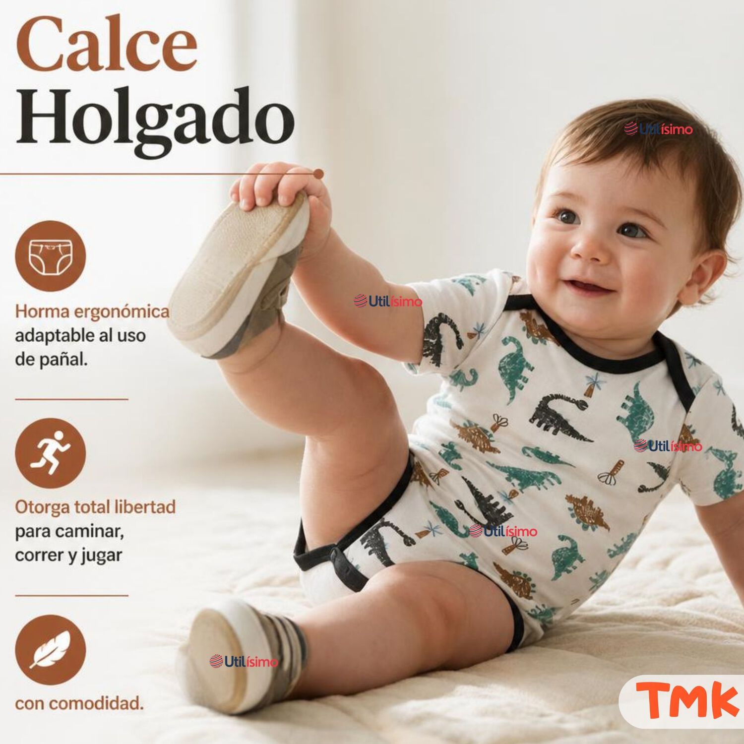 Pack 5 Bodys Manga Corta 100% Algod&oacute;n Tedmimak Ni&ntilde;o Dino Explorer image number 6.0