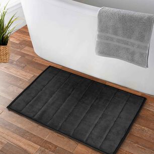 Alfombra De Ba&ntilde;o Nautica Home 40x60cm Coralina Ultra Suave Negro