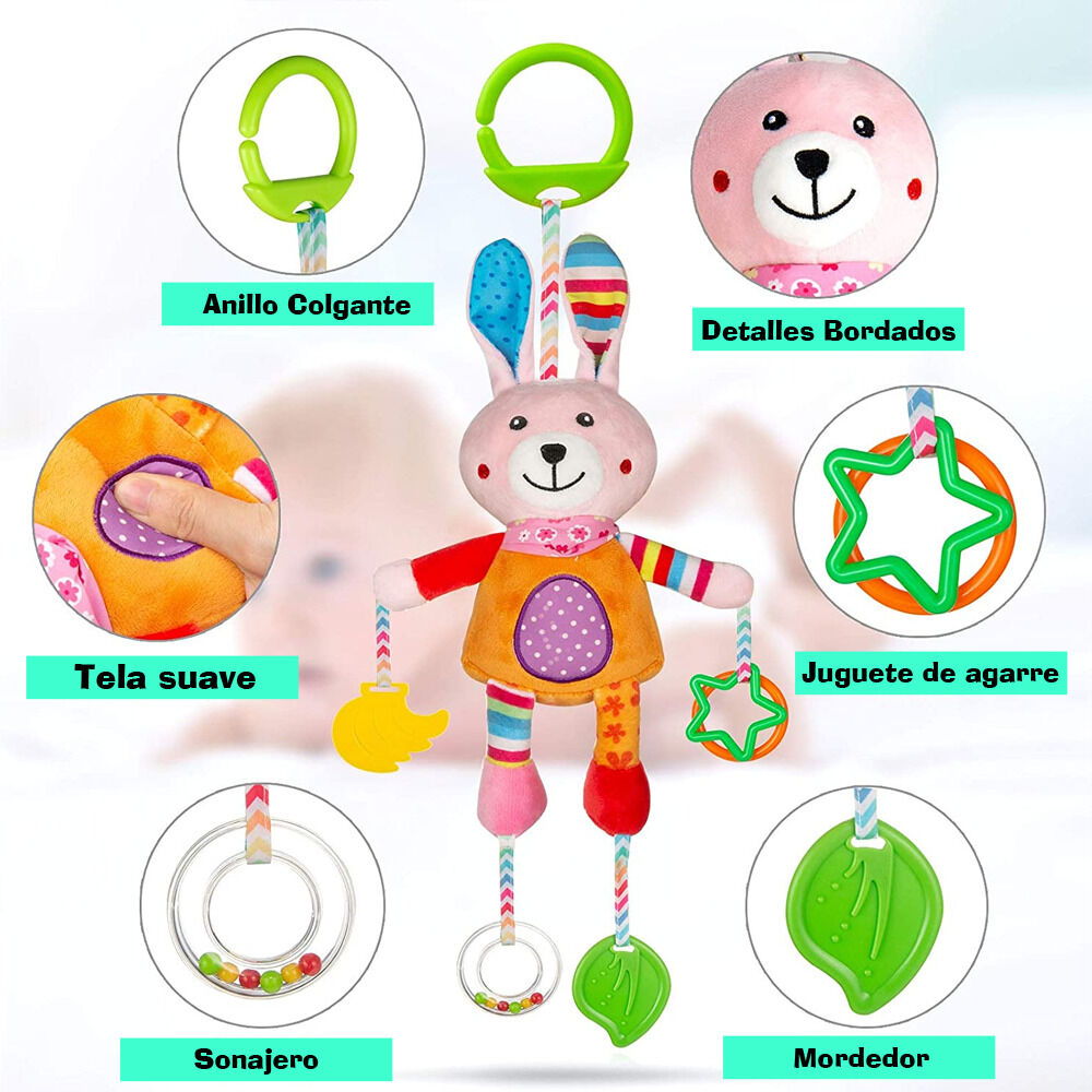 Peluche Sonajero Mordedor Colgante Juguete Cochecito Cuna image number 2.0