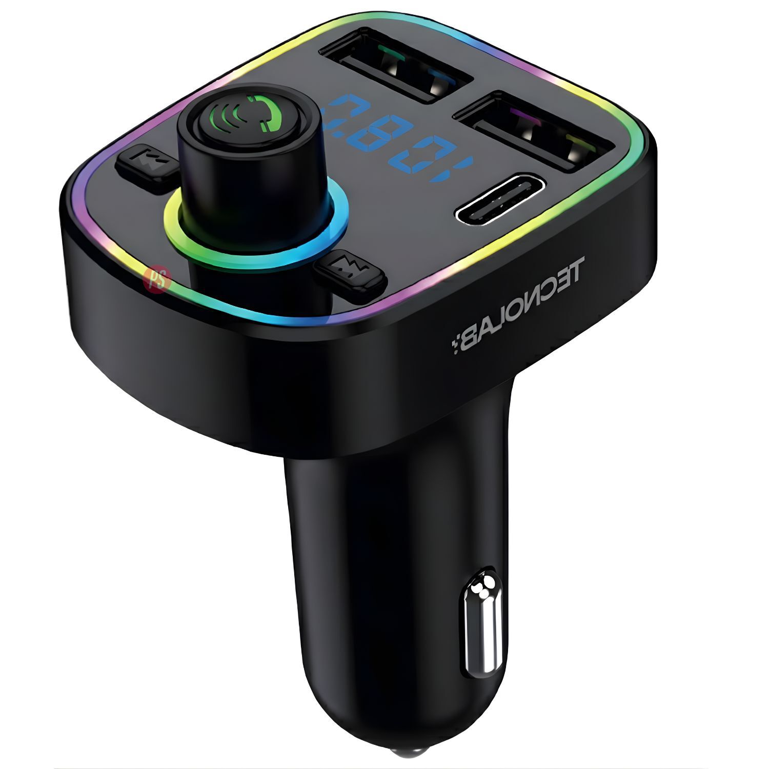 Transmisor Fm Bluetooth 5.2 Auto 15.5w Usb-c + 2 Usb - Ps image number 1.0