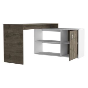 Escritorio En L 1 Puerta Axis - Bellota / Blanco Marquez Tuhome