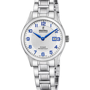 Reloj F20068/1 Festina Swiss Plata Mujer Acero Clásico