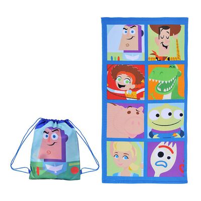 Toalla Playa Con Bolso Toy Story Squares