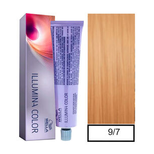 Wella - Tintura Permanente Illumina Color 9/7 Rubio Muy Claro Marr&oacute;n 60 Ml + Oxidante