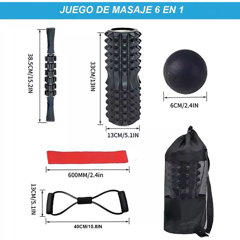 Rodillo Para Masaje Muscular Foam Kit 6 Unidades image number 1.0