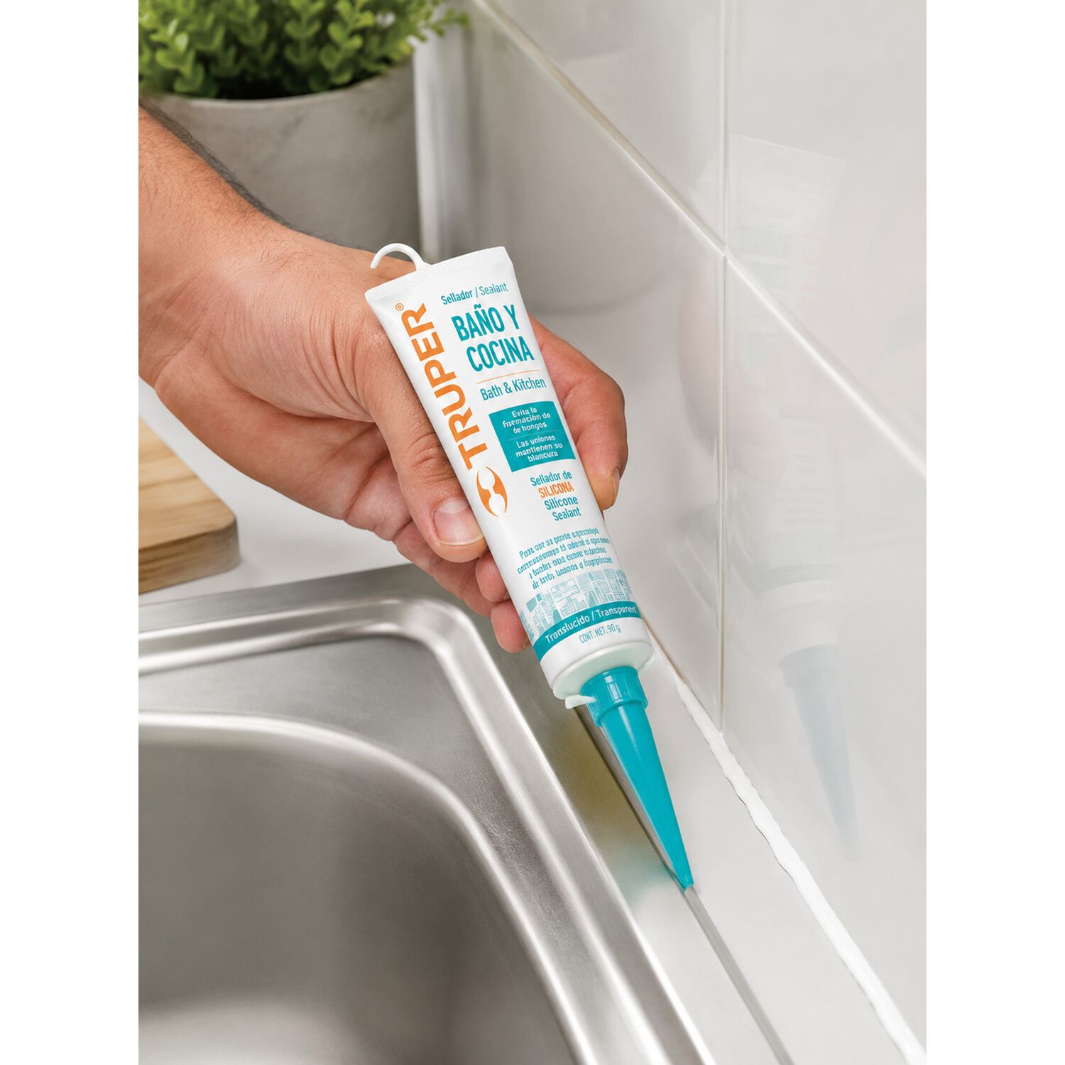 Silicona Sellador Ba&ntilde;o Y Cocina Blanca Interior Y Exterior image number 0.0