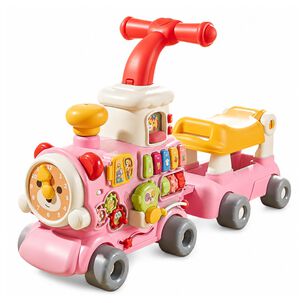 Juguete Tren Caminador 5 En 1 Didactico Con Sonidos Rosado Infantil