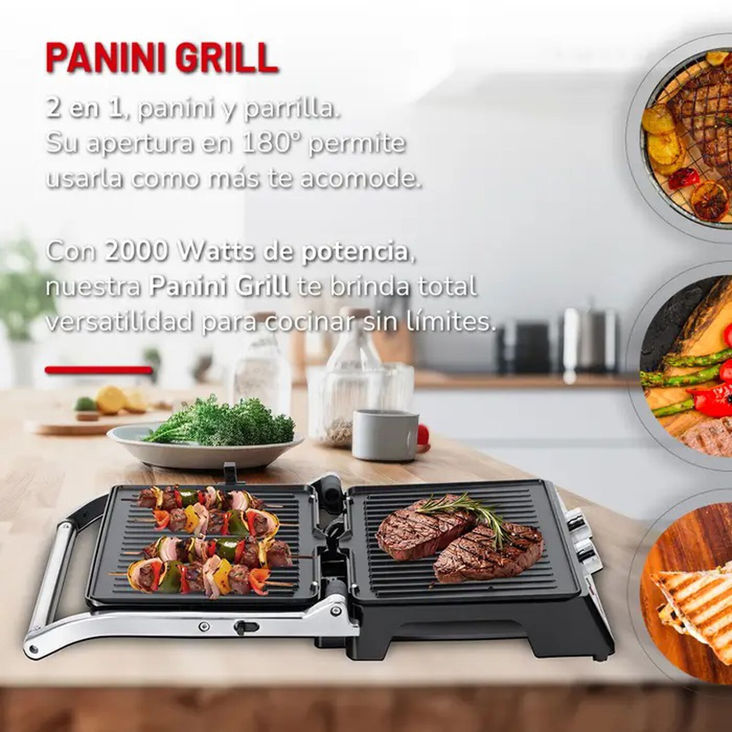Panini Grill 2 En 1 Thomas Th-980i- Apertura 180 image number 7.0