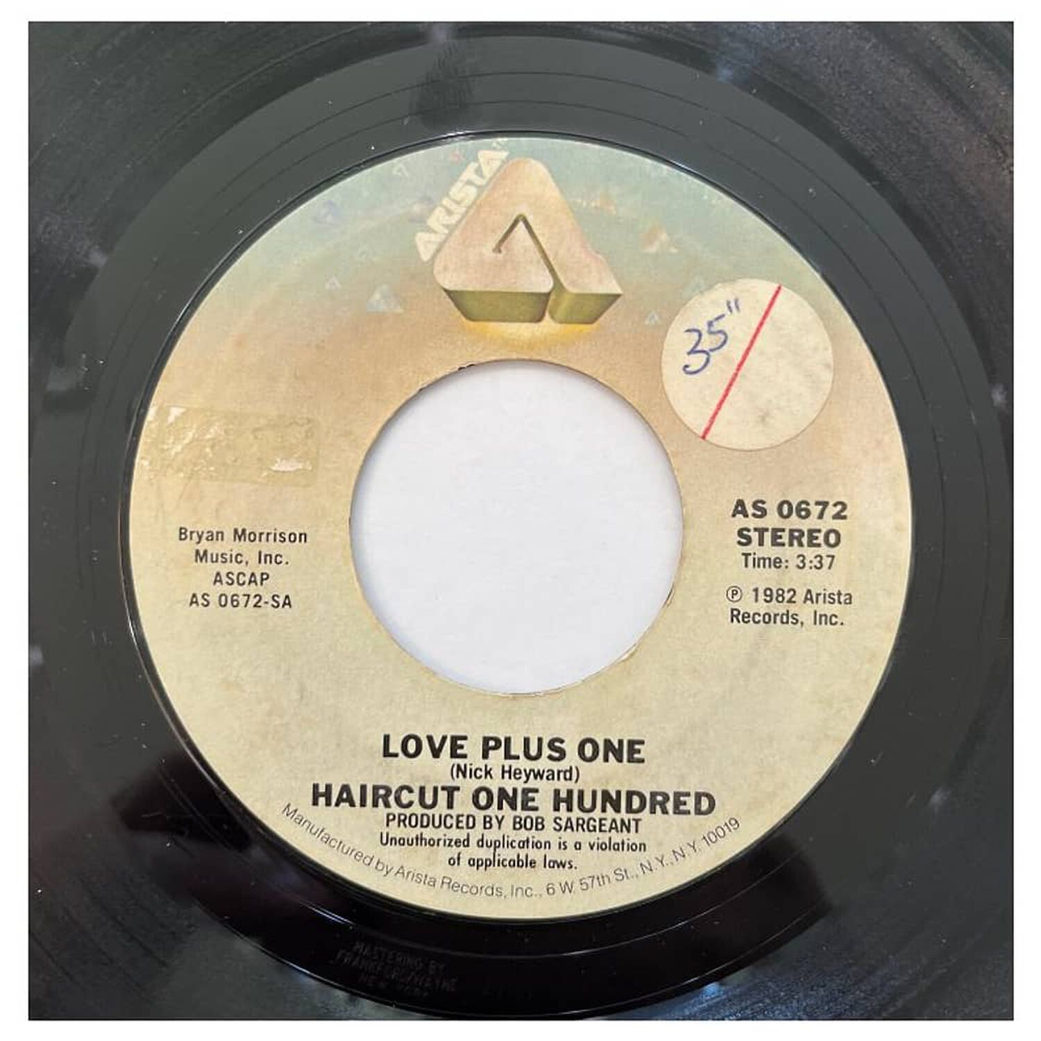 Haircut One Hundred - Love Plus One/favourite Shirts | 7" Single Vinilo Usado image number 2.0
