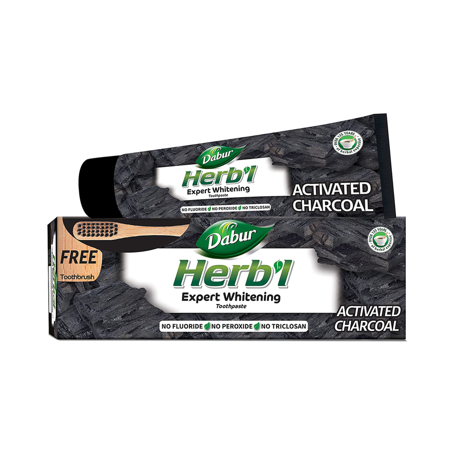 Dabur Herb'l Pasta Dental Carb&oacute;n Activado + Cepillo De Dientes 150 Ml image number 0.0