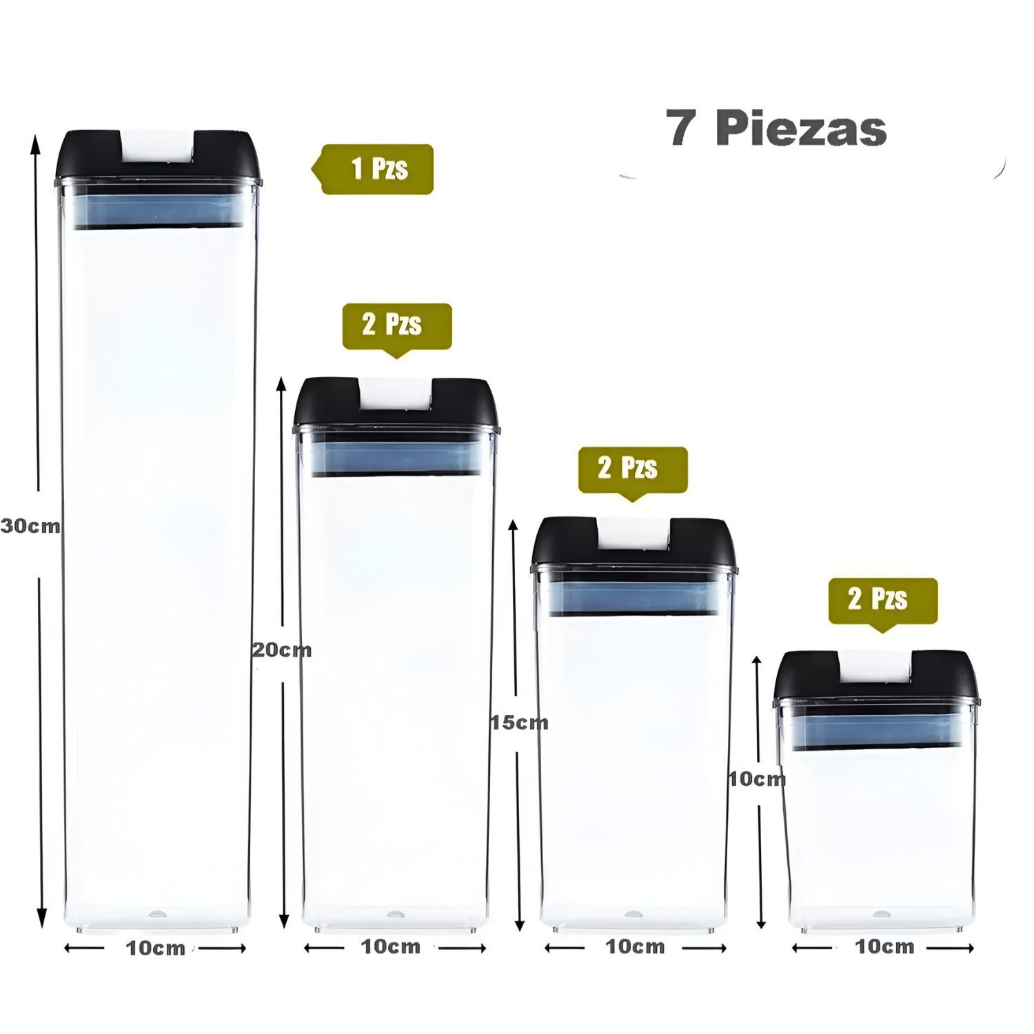 Set De 7 Contenedores Hermeticos De Plastico Cocina Despensa image number 1.0