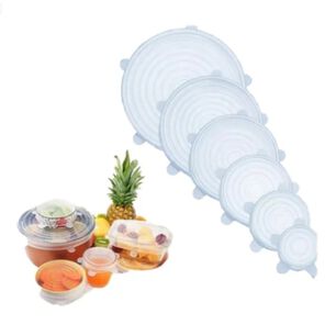 Set 6 Tapas Silicona Adaptable Para Alimentos Reutilizables