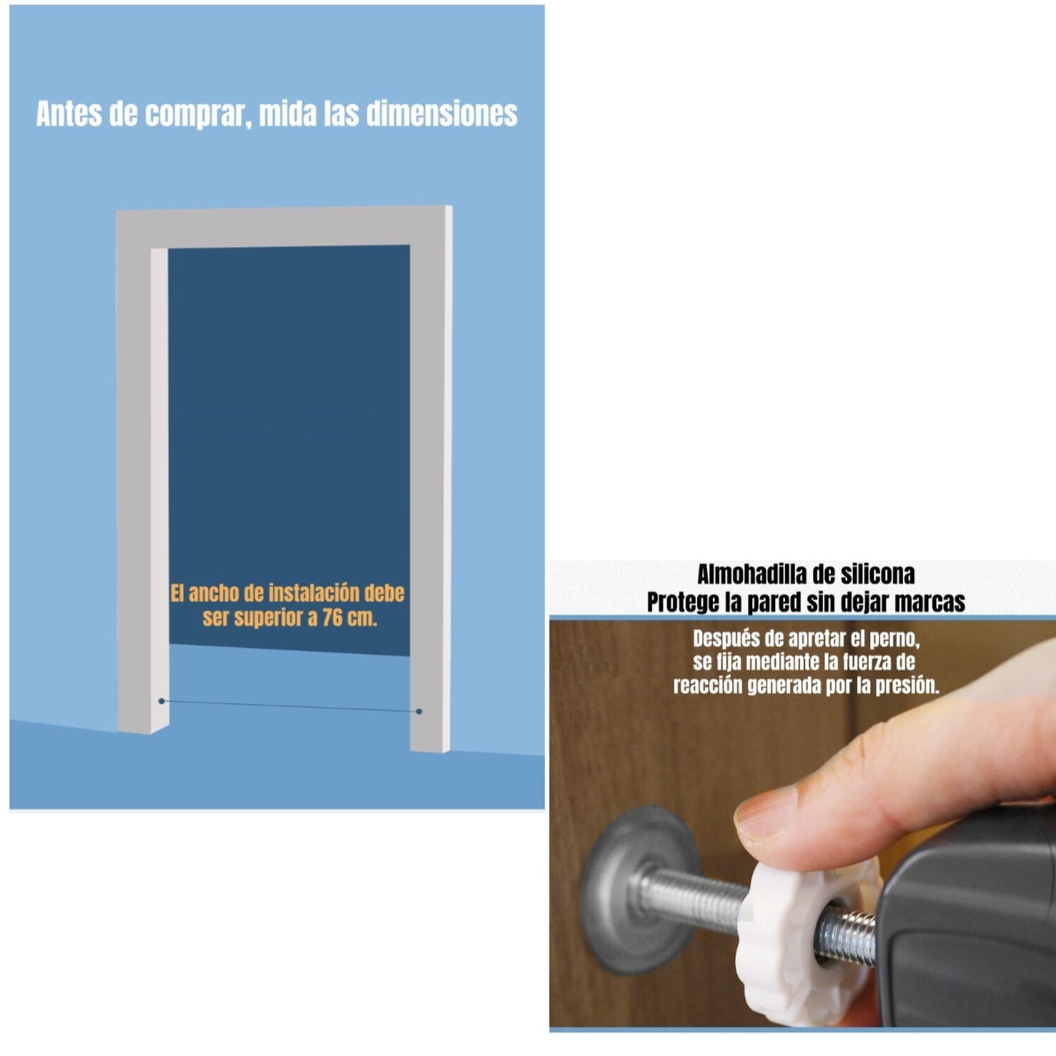 Puerta Seguridad Beb&eacute; Puertita Mascota 77-92cm Lubabycas image number 14.0