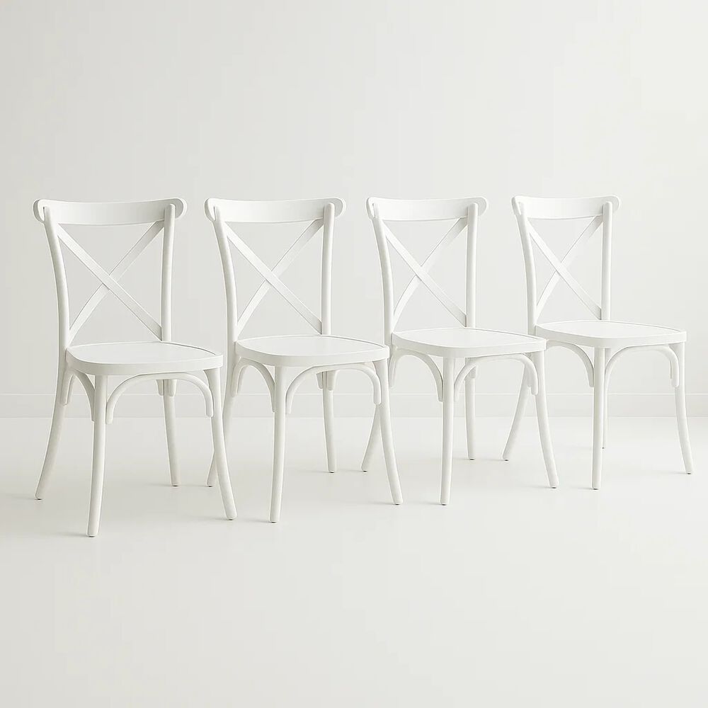 Pack 4 Sillas De Terraza O Comedor Crossback Danubio - Blancas image number 0.0