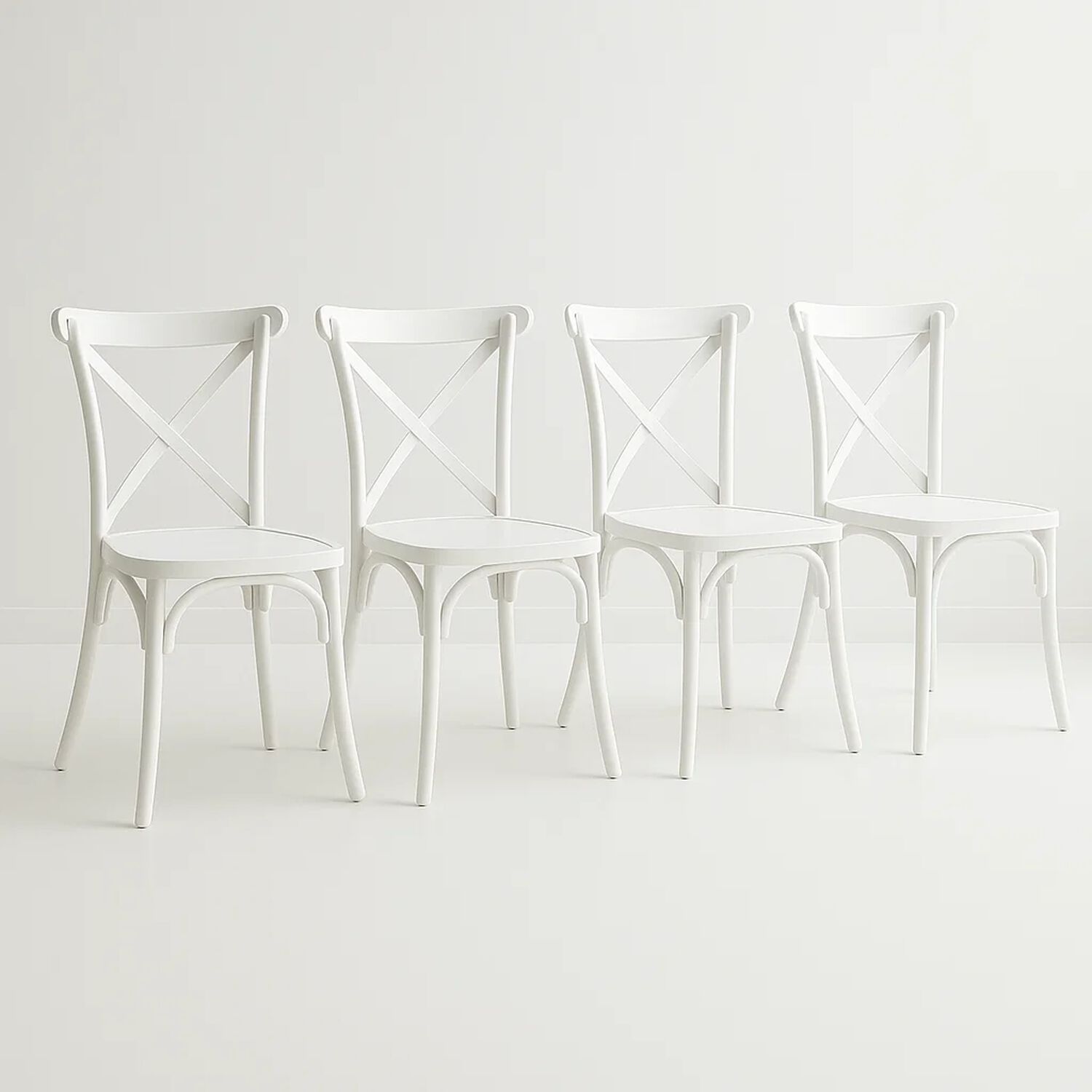 Pack 4 Sillas De Terraza O Comedor Crossback Danubio - Blancas image number 0.0