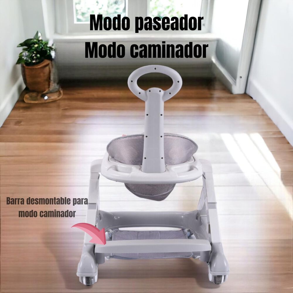 Andador Caminador 5 En 1 Con Apoya Pies Gris Lubabycas image number 5.0