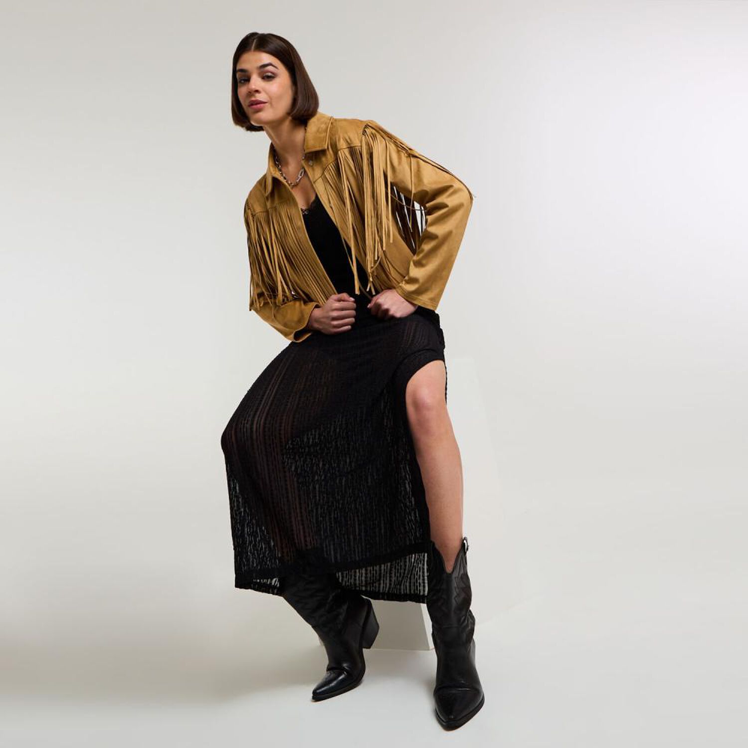 Chaqueta Western Con Flecos Mujer Rolly Go image number 1.0