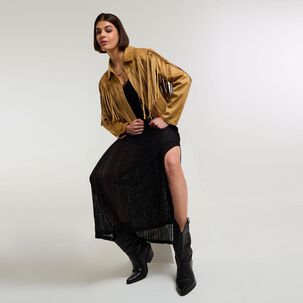 Chaqueta Western Con Flecos Mujer Rolly Go