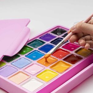 Set Himi Gouache 24 Colores / 30gr Incluye Pinceles Rosado