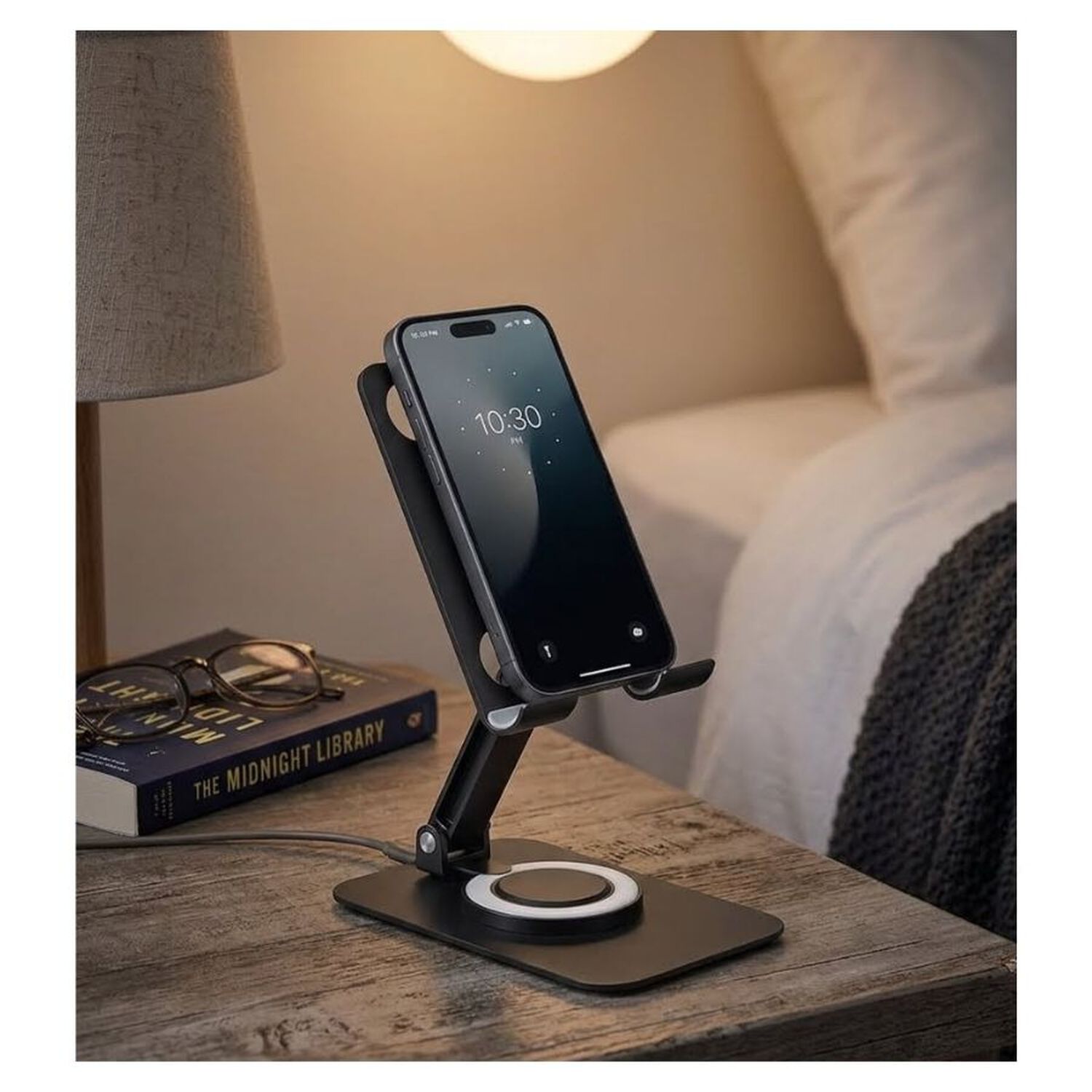 Soporte Escritorio Plegable Celular Tablet Giratorio 360 Negro image number 2.0