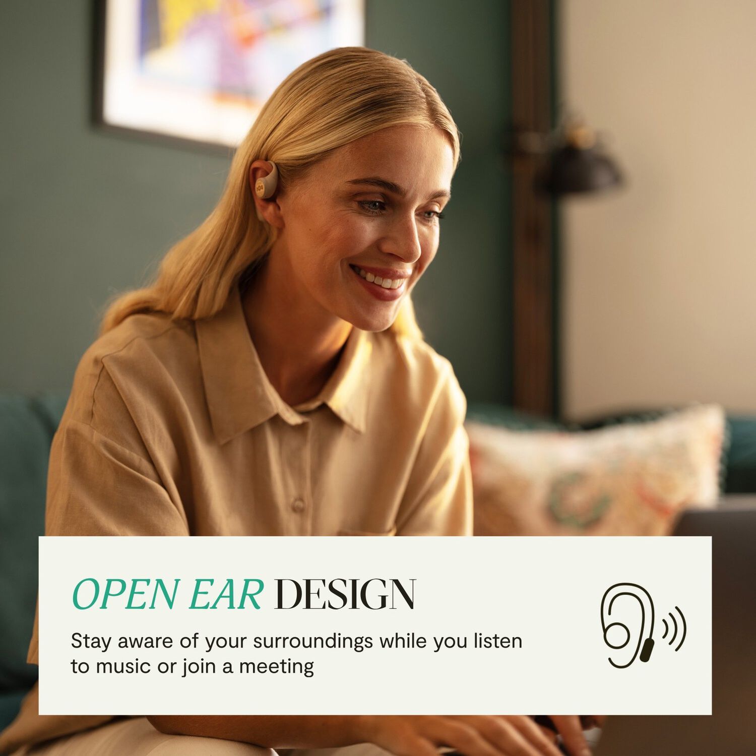 Aud&iacute;fonos Bluetooth Open-ear Liberate Tw Cream Marley image number 7.0
