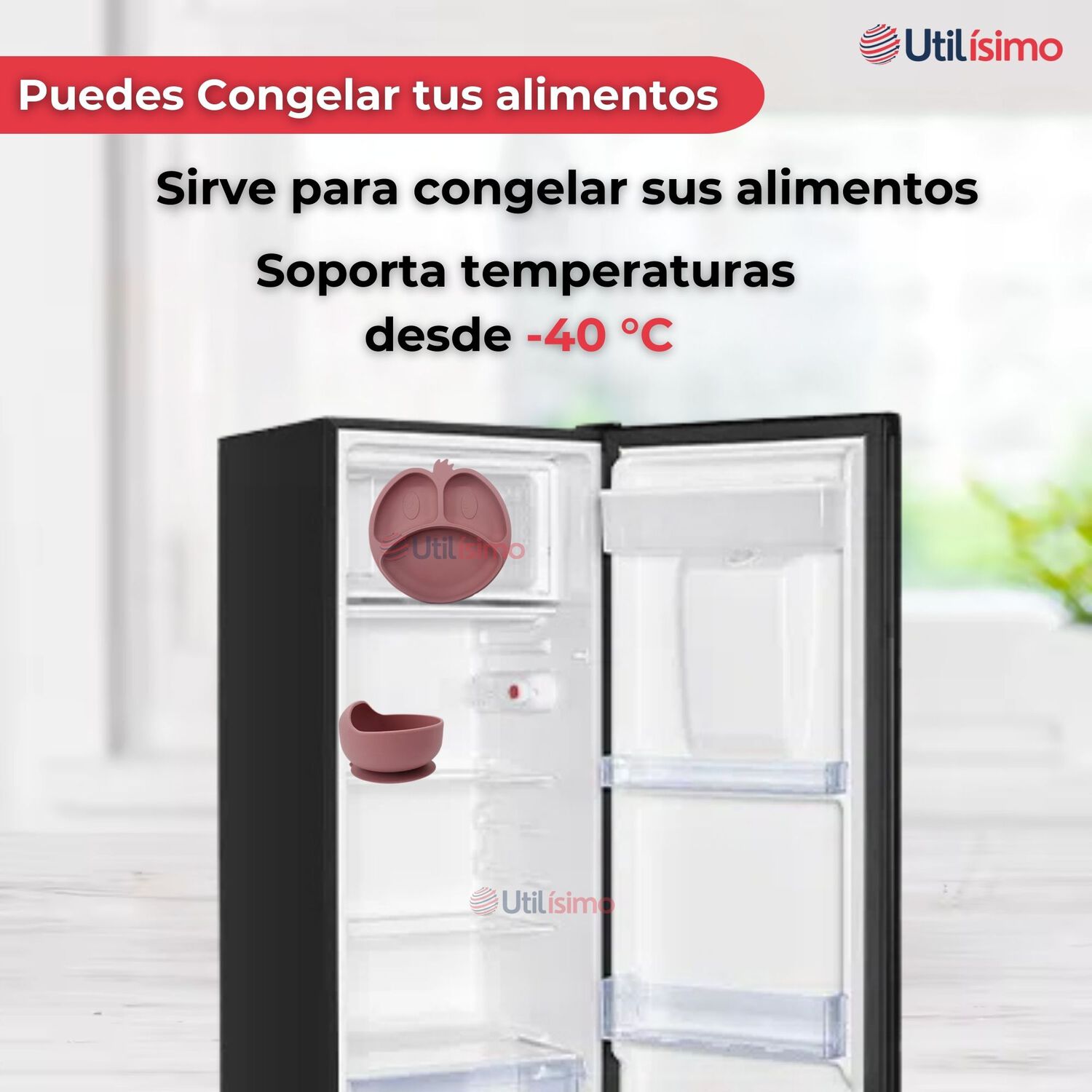 Set De Alimentaci&oacute;n Beb&eacute; Silicona De Formas 6 Piezas Libre Bpa Color Rosa Oscuro image number 4.0