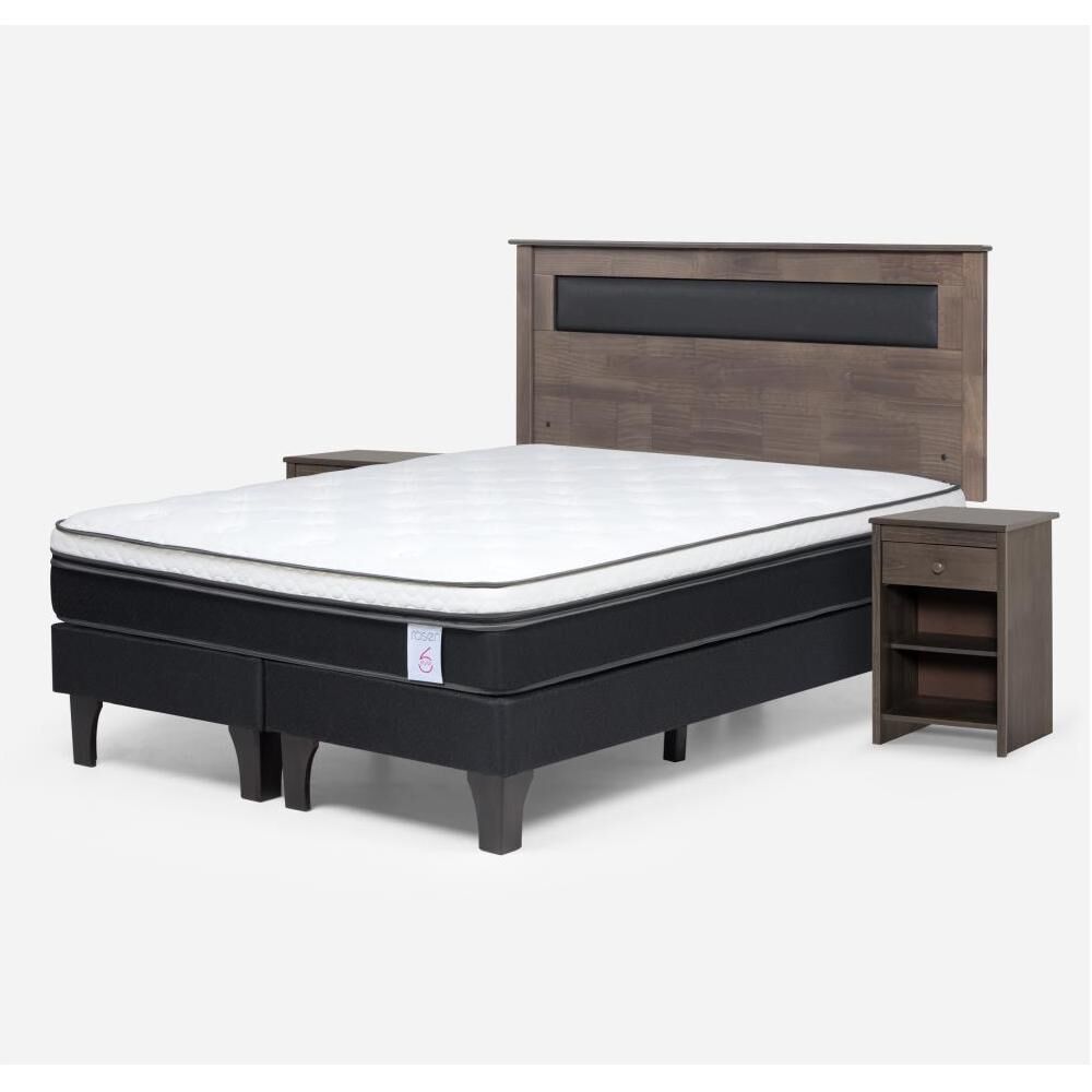 Cama Europea Rosen New Style 6 / King / Base Dividida + Set De Maderas image number 1.0