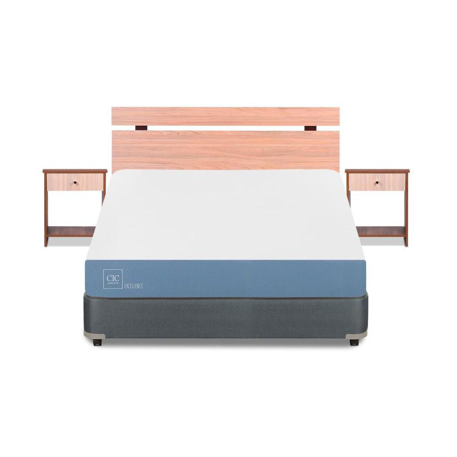 Cama Americana Cic Excellence / 2 Plazas / Base Normal + Set De Maderas image number 0.0