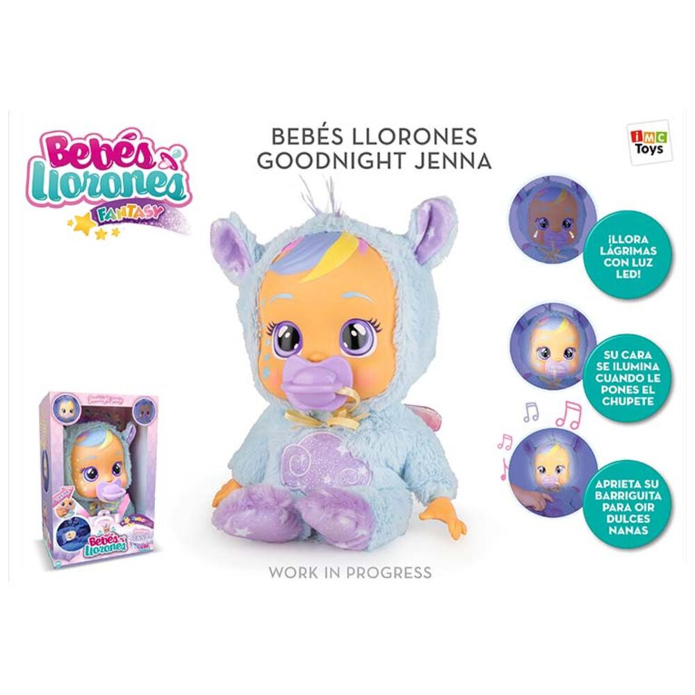 Juguete Muñeca Bebe Lloron Jenna 30cm Buenas Noches image number 1.0