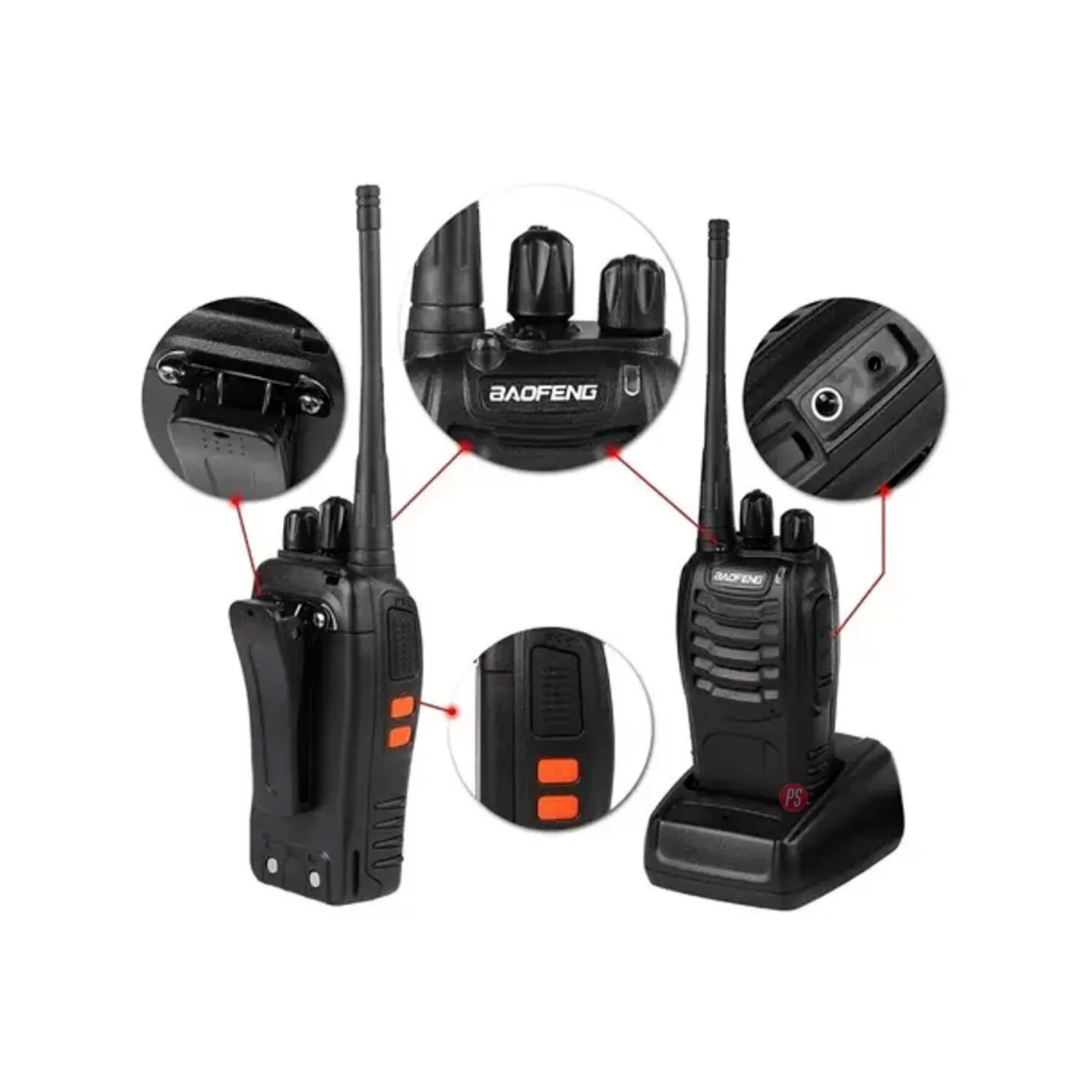 Pack 2 Radios Transmisor Walkie Tolkie Baofeng 888s - Ps image number 1.0