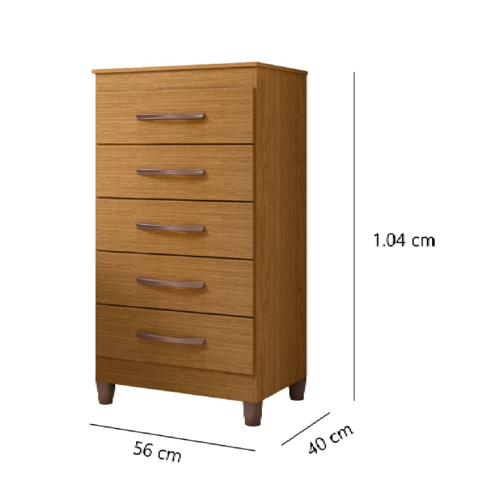 Comoda Esmeralda 5 Cajones Cinamomo image number 2.0