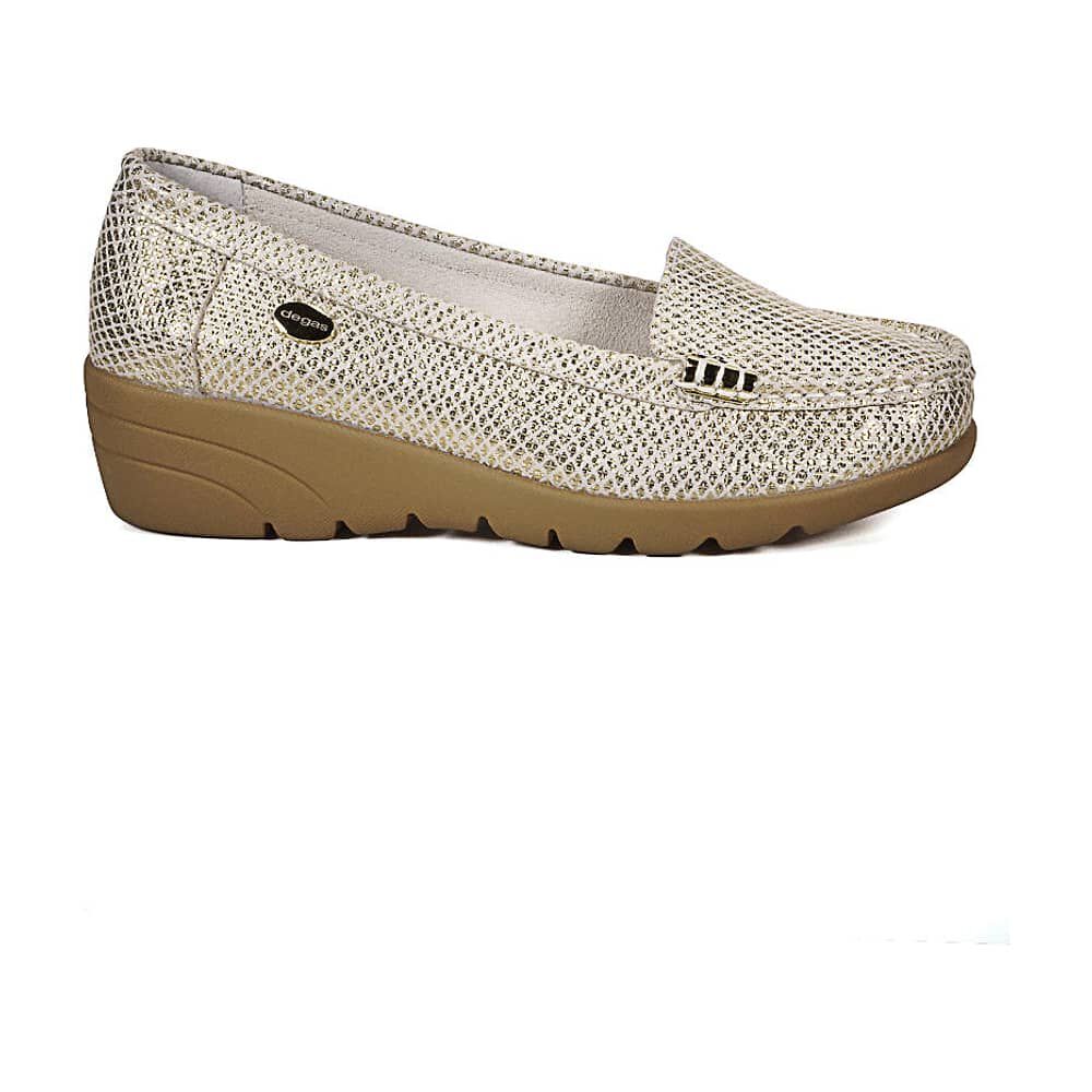 Mocas&iacute;n Cuero Eliette Dorado image number 1.0