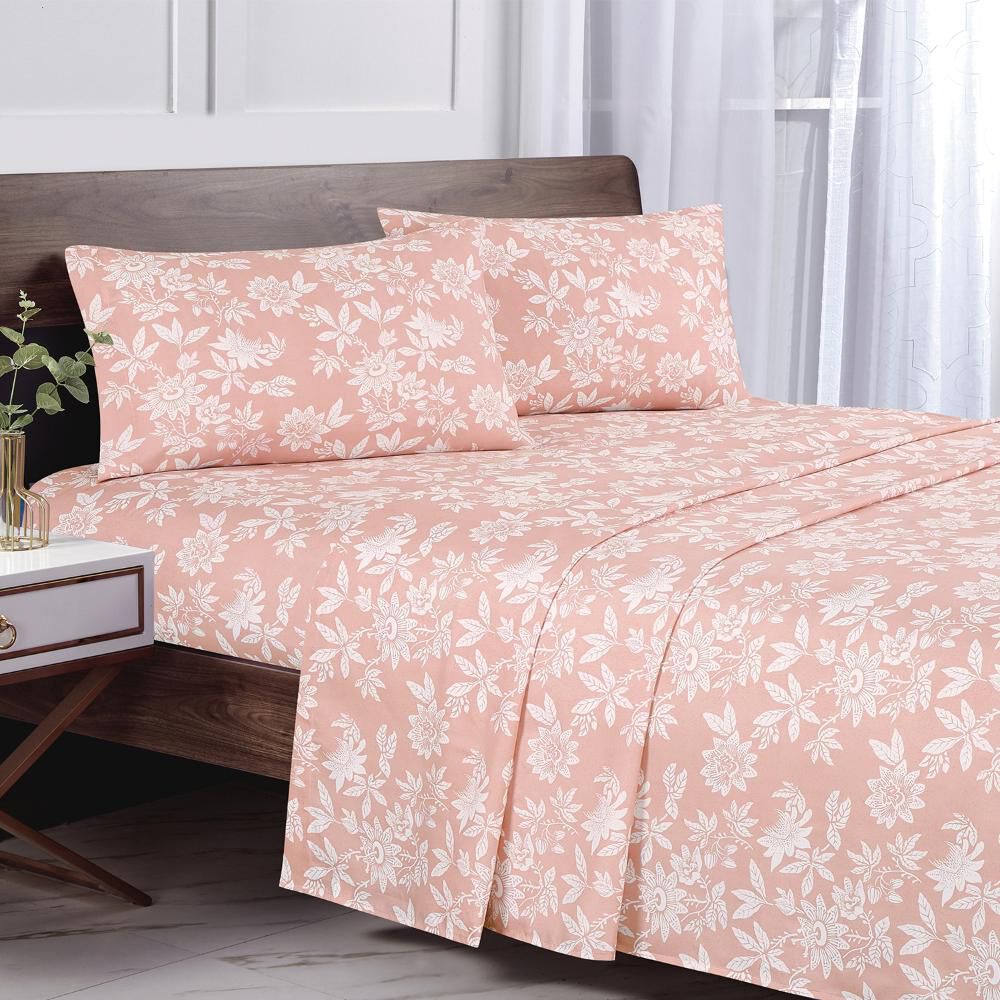 Sabanas Andes Microfibra Estampada Flor Rosa image number 0.0