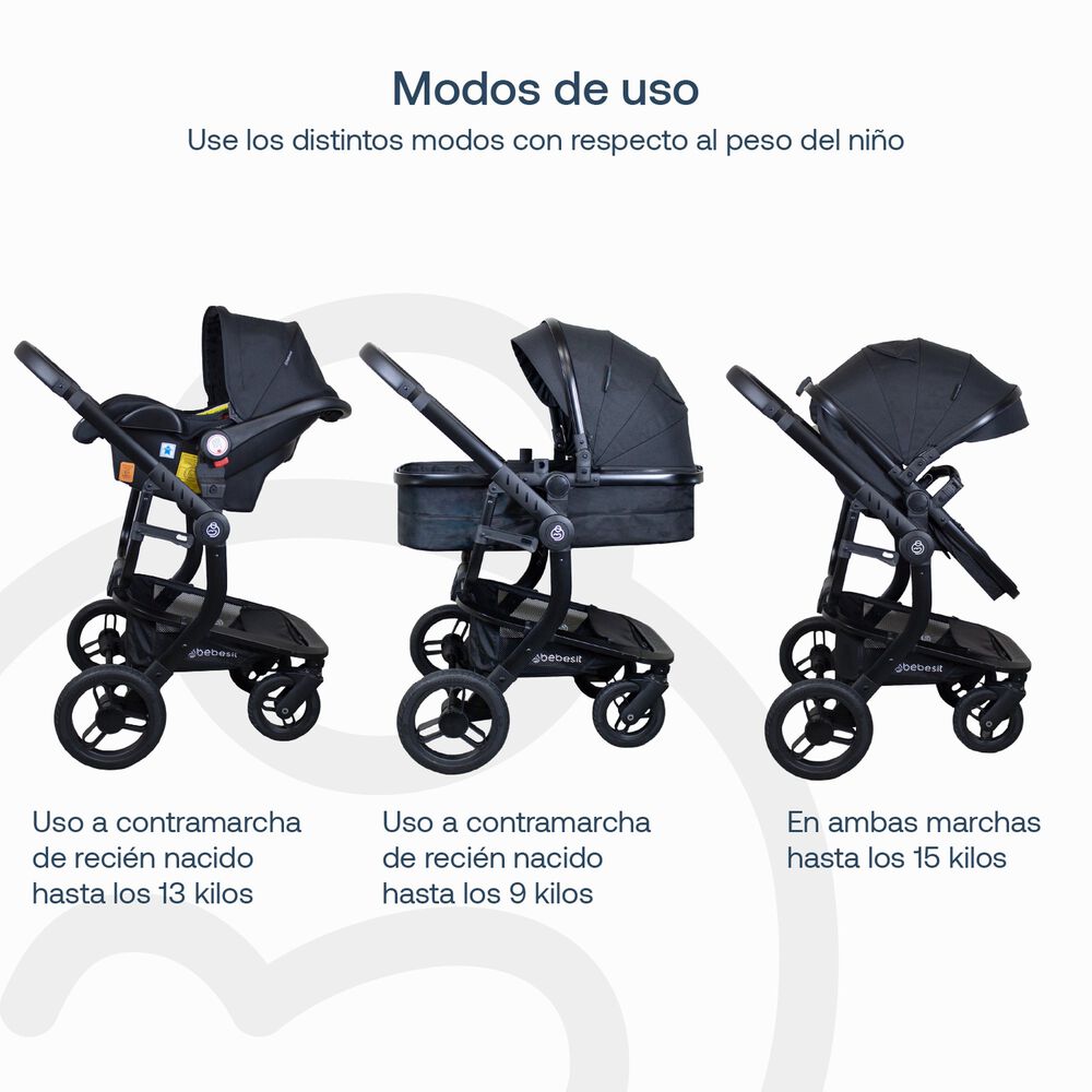 Coche Travel System Taurus Negro Bebesit image number 5.0