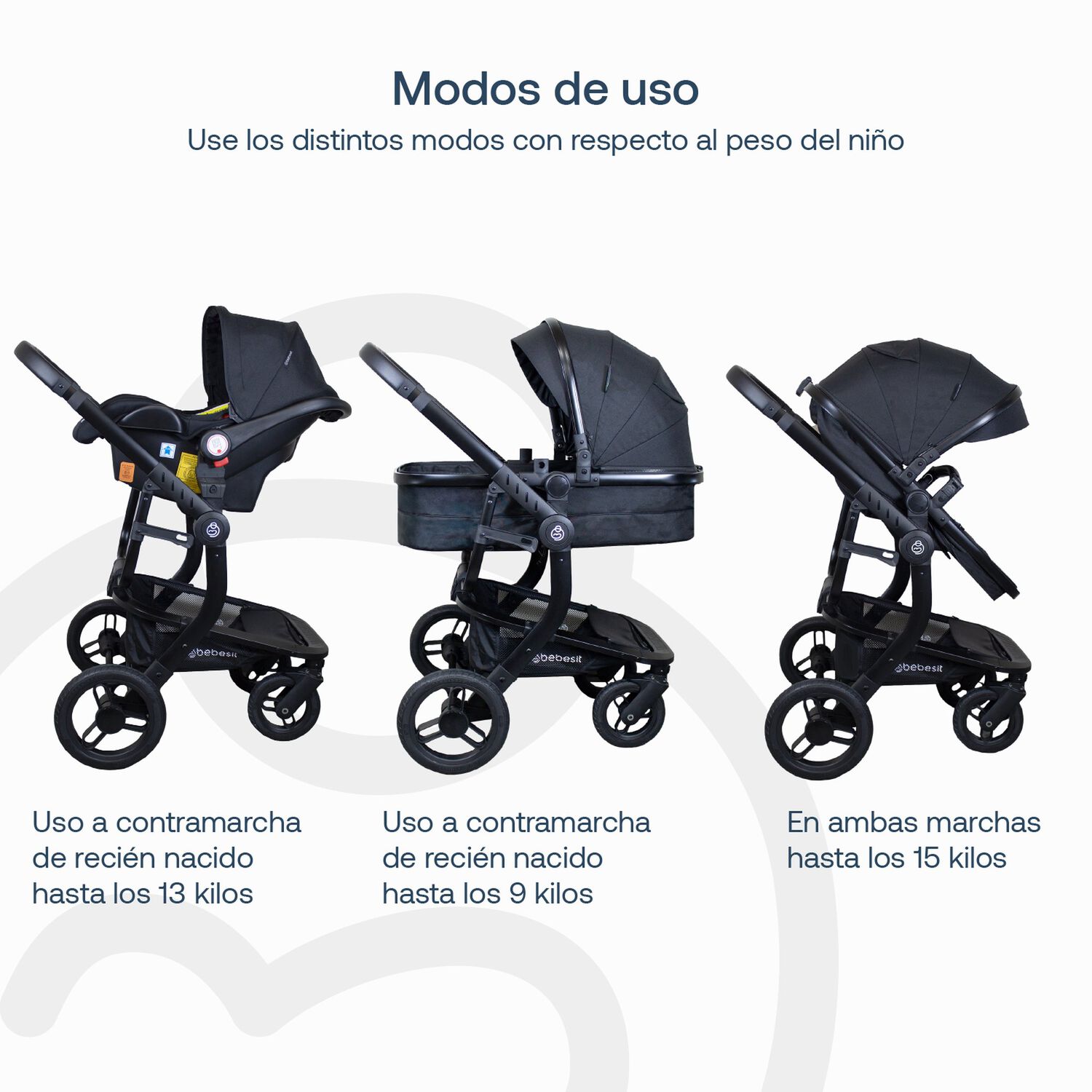 Coche Travel System Taurus Negro Bebesit image number 5.0