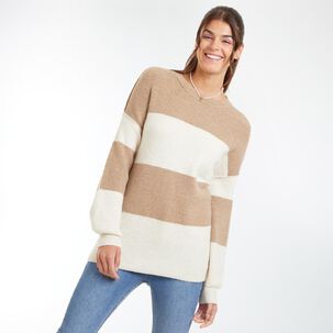 Sweater Franjas Regular Cuello Redondo Mujer Freedom