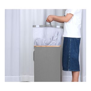 Cesto Ropa Sucia 75l Con Tapa Bolsa Extraible Gris